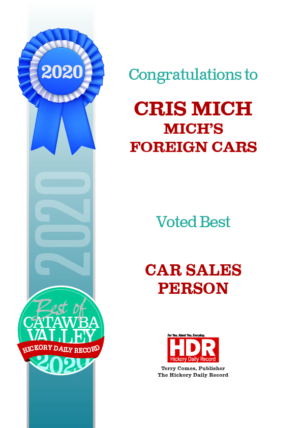 Michs Foreign Cars Award